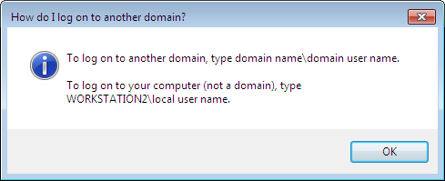 Windows 7 Logon Screen Specify Domain