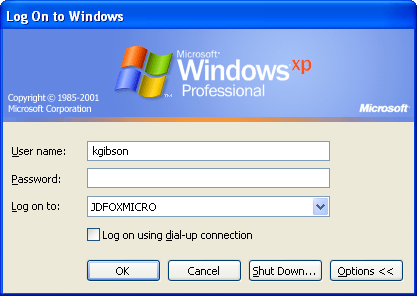 windows xp logon domain vpn