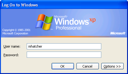 Windows XP Logon Screen