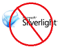 Silverlight logo crossed out