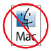 Mac logo crossed out