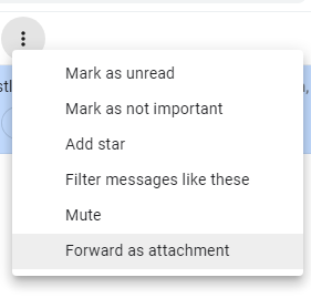 Google Mail menu screenshot