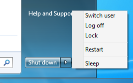 Windows 7 Log Off menu