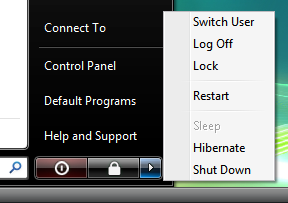 Windows Vista Log Off menu