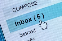 Closeup of email inbox