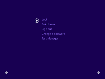 Windows 8 Security Menu