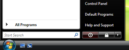 Windows Vista Shut Down menu