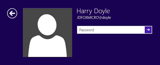 Windows 8 User Password prompt