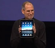 Steve Jobs holding the iPad, January 27, 2010